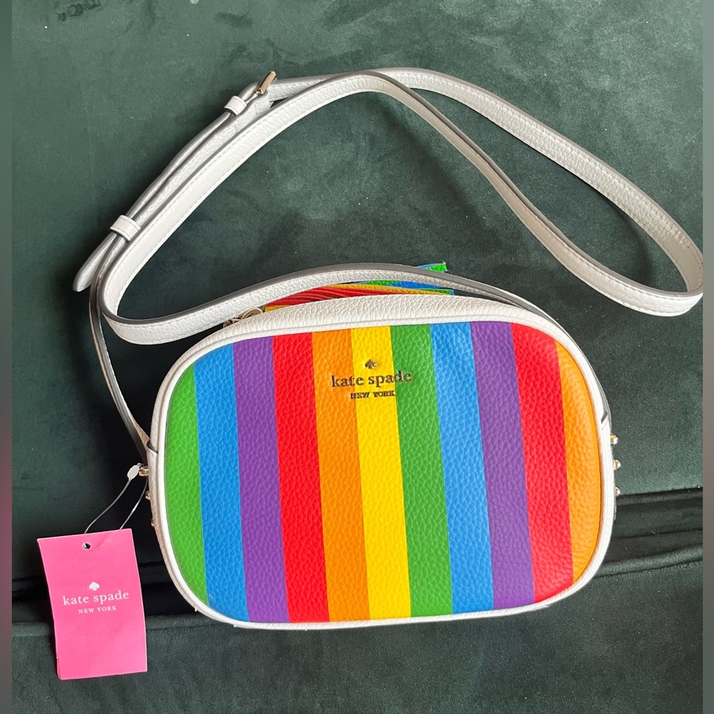 KATE SPADE BRAND NWT PRIDE COLLECTION CROSS BODY BAG W TASSEL RAINBOW